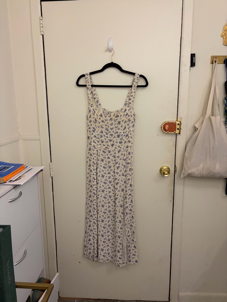 Reformation Midi Dress With Blue Floral Print - Size 6